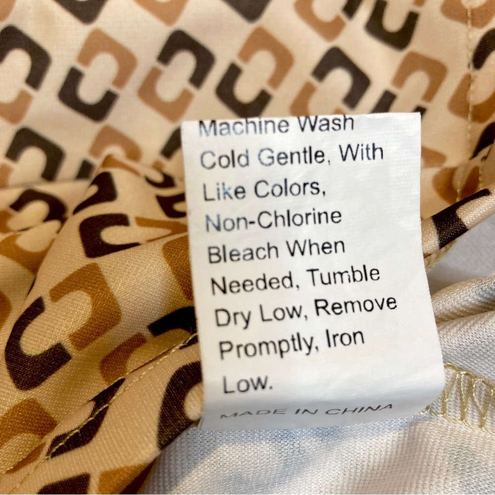 SHEIN Brown & Tan Deep-V Sleeveless Mini Dress With Front Slit - Size 6 - Picture 8 of 9